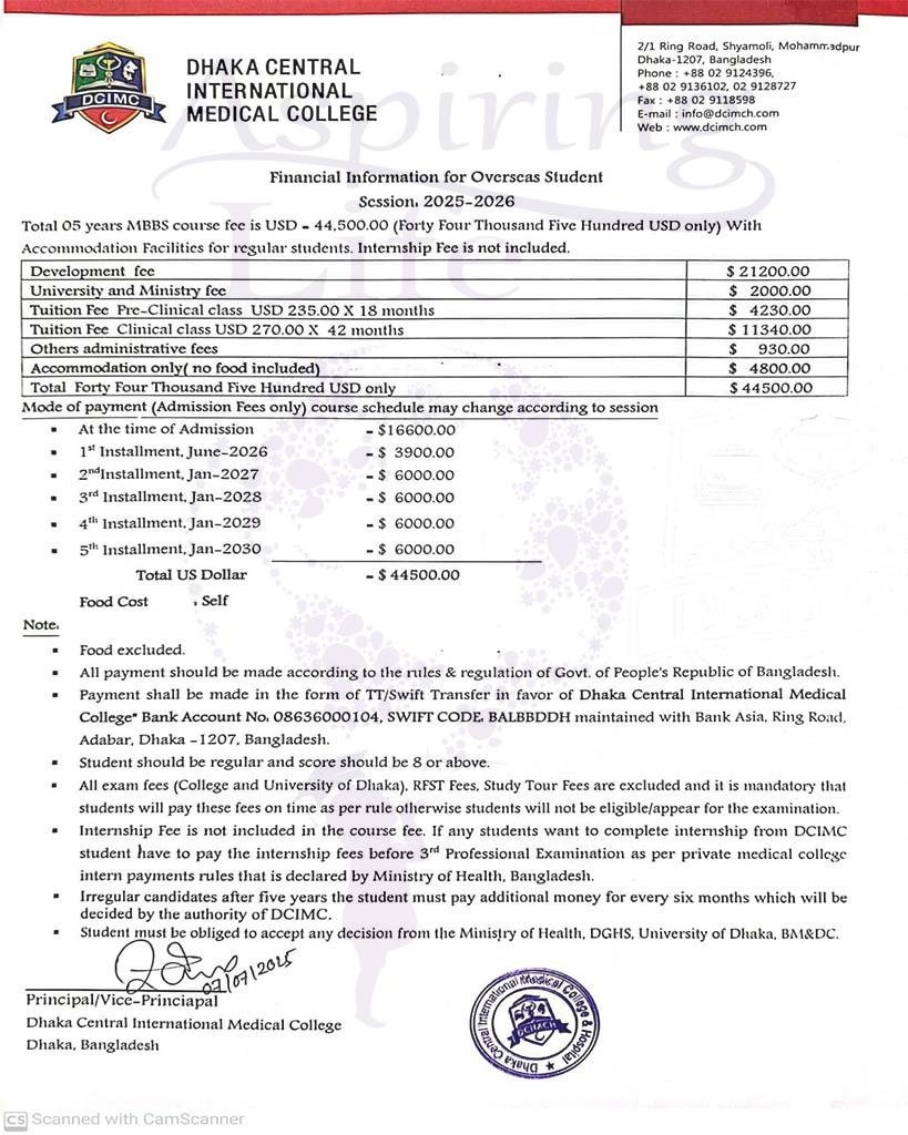 Mainamoti Medical College – Offer Letter