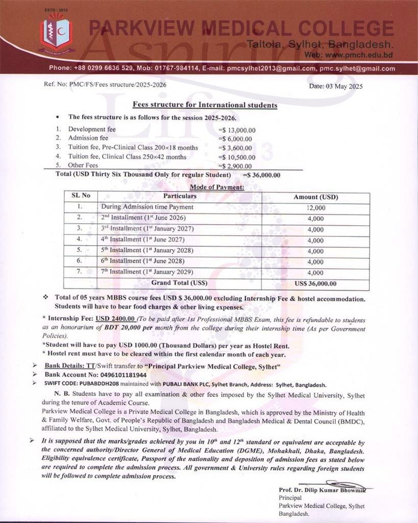 Mainamoti Medical College – Offer Letter