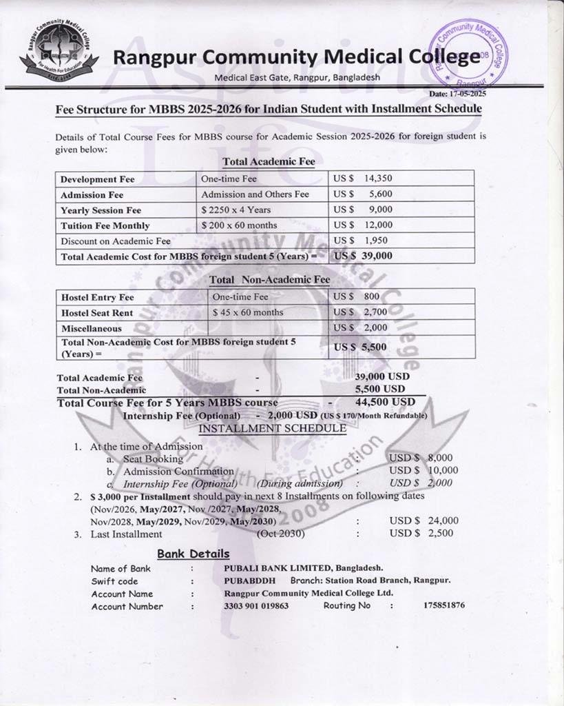 Mainamoti Medical College – Offer Letter