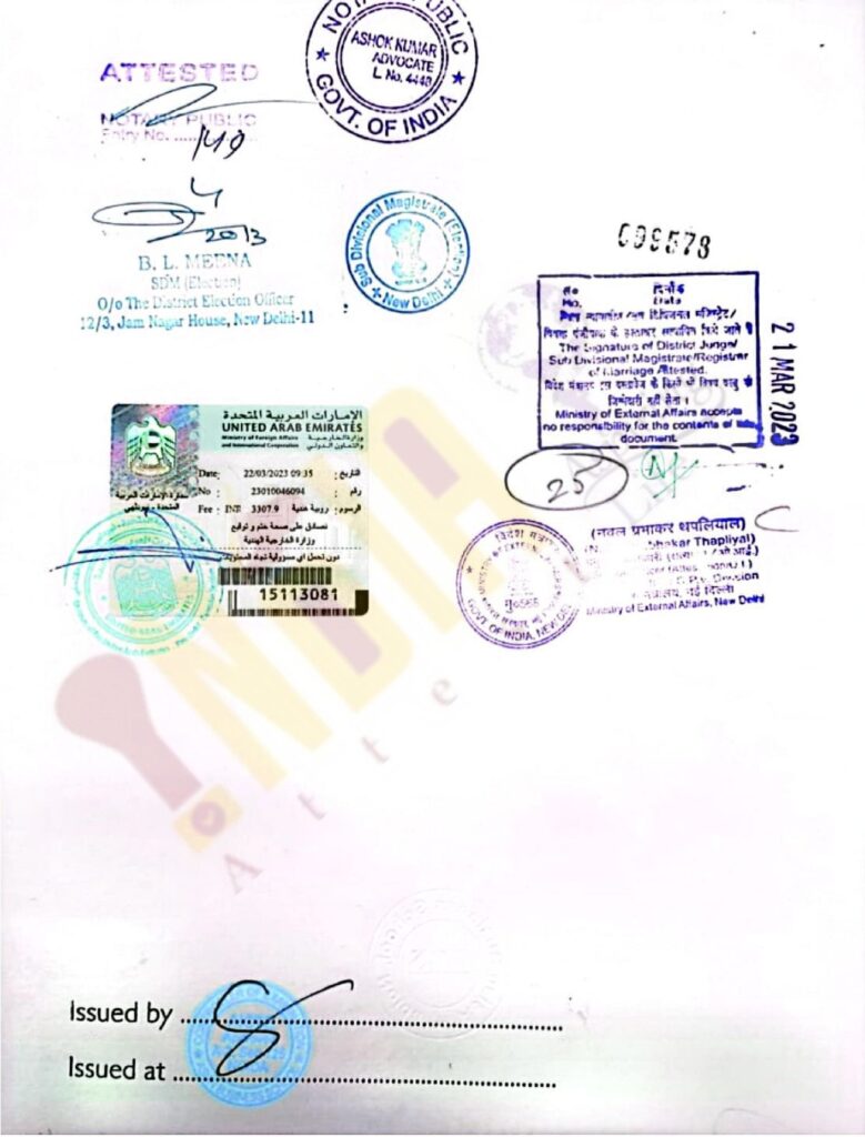 Marriage Certificate Attestation