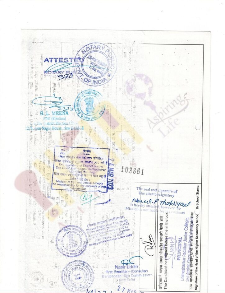 School Leaving Certificate Attestation