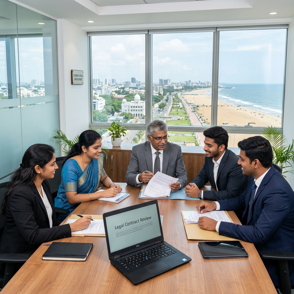 IndiaAttest document processing team reviewing and stamping attestation files in office